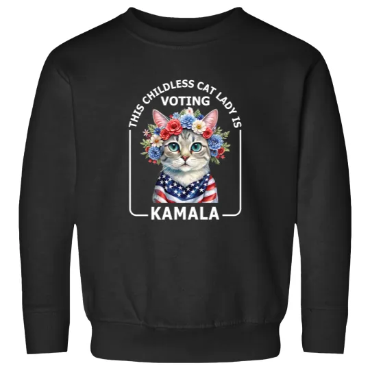 Discover Kamala Harris President 2024 Sweatshirts, Childless Cat Lady Sweatshirts, Kamala Rally Sweatshirts