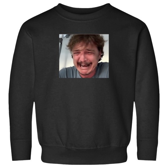 Discover Crying Pedro Pascal Funny Meme Sticker 2308 Sweatshirts