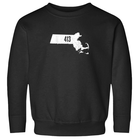 Discover 413 Massachusetts Outline State Pride Area Code Sweatshirts