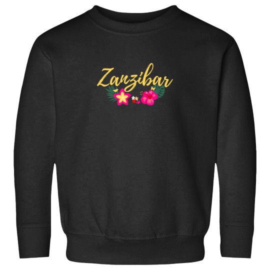 Discover Zanzibar Tanzania Africa Tropical Flowers Beach Sweatshirts