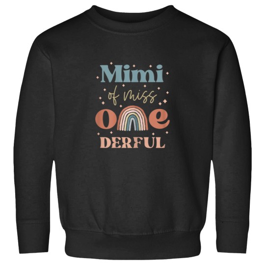 Discover Womens Mimi of Miss Onederful Boho Rainbow Daugh Sweatshirts