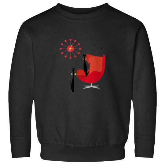 Discover Womens Mid Century Modern Cool Cats With Red Cha Sweatshirts
