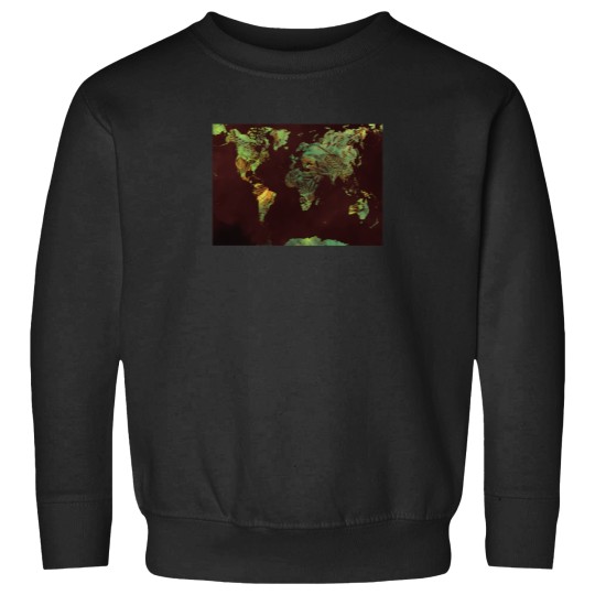 Discover World Map Green Yellow Map Worldmap 4095 Sweatshirts