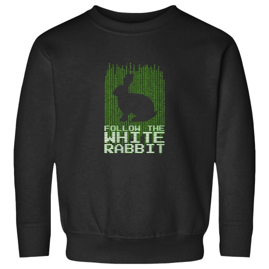 Discover Womens Follow the White Rabbit Code Quote VNeck Sweatshirts