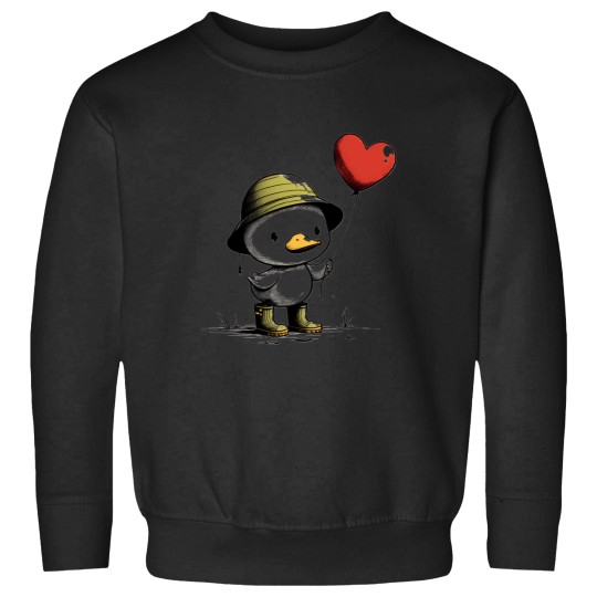 Discover Cute Duckling Wearing Wellington Boots (Ink Design) (6) Sweatshirts