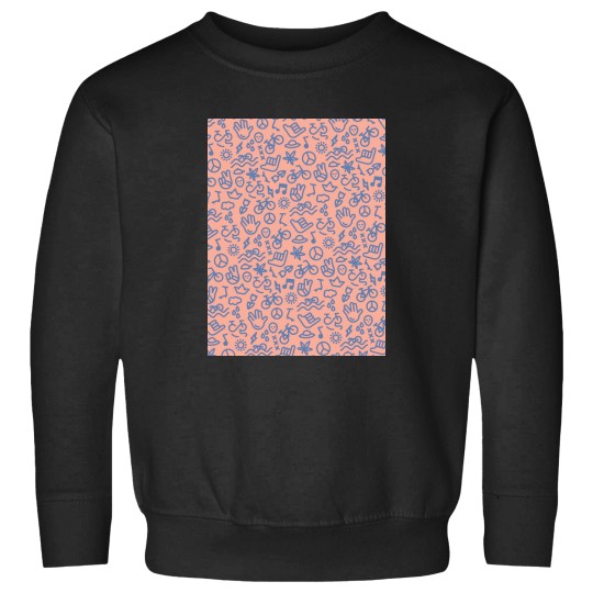 Discover Funky Bikes Cycling patterns Salmon Pink and Blue Sweatshirts