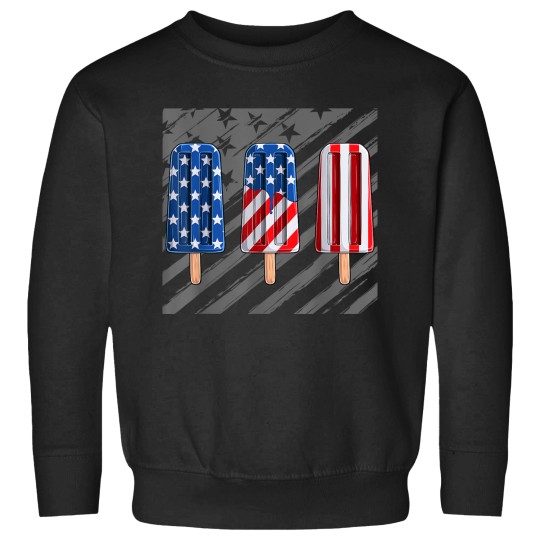 Discover 4th Of July Popsicles Red White Blue American Flag Kids Sweatshirts