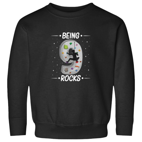 Discover 9 year old rock climbing 9th birthday Adventures Climber Sweatshirts