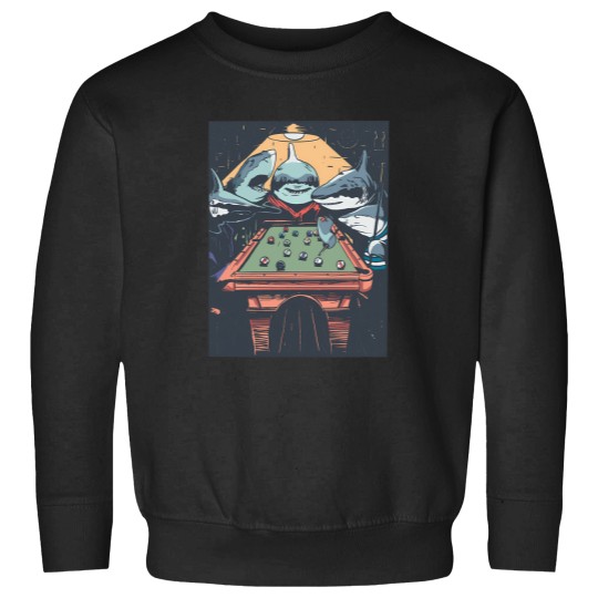 Discover Funny Shark Playing Pool Sweatshirts