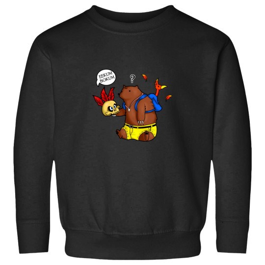 Discover A Confused Bear and his Bird Sweatshirts