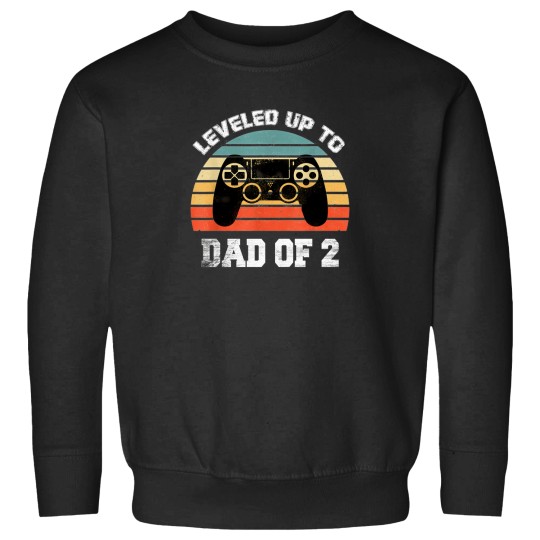 Discover Daddy Again Leveled Up To Dad Of 2 Dad T-Shirt Sweatshirts