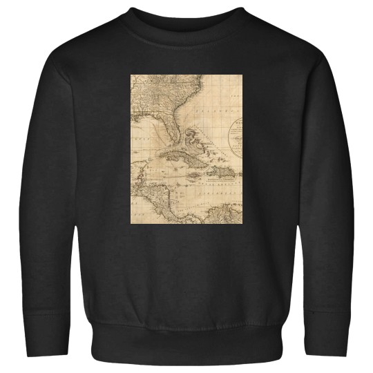 Discover vintages Map of the Carribbean and Gulfs of Mexico Sweatshirts