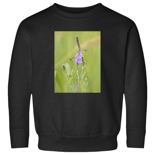 Discover bees fly and purple wildflowers Premium Sweatshirts