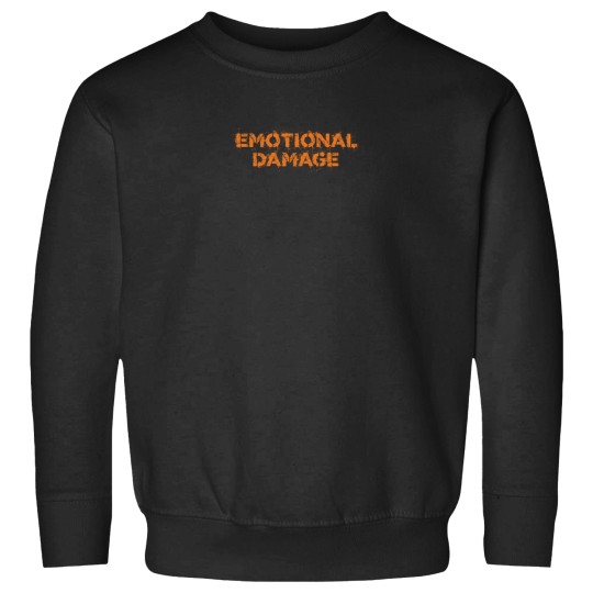 Discover emotionals Damage - vintages Orange Text Sweatshirts