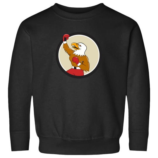 Discover Bald Eagle Boxer Pumping Fist Circle Cartoon T-Shirt Sweatshirts