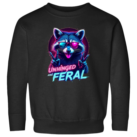 Discover Cyberpunk Raccoon Unhinged And Feral Vaporwave Aesthetic Sweatshirts