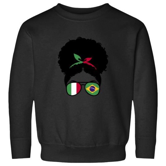 Discover Italy And Brazil Mix Afro Hair Half Italian Half Brazilian Sweatshirts