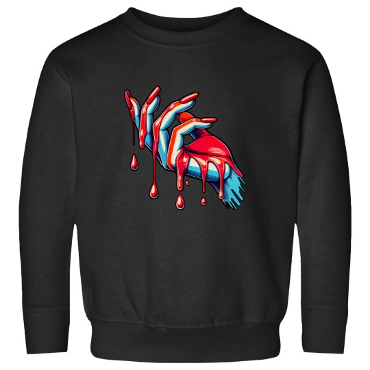 Discover Dripping Crimson: Red Painted Nails Sweatshirts