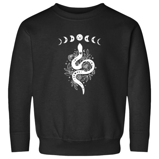 Discover Celestial Snake, Mystical Lunar Snake, Celestial Mystical Floral Moon Snake Sweatshirts