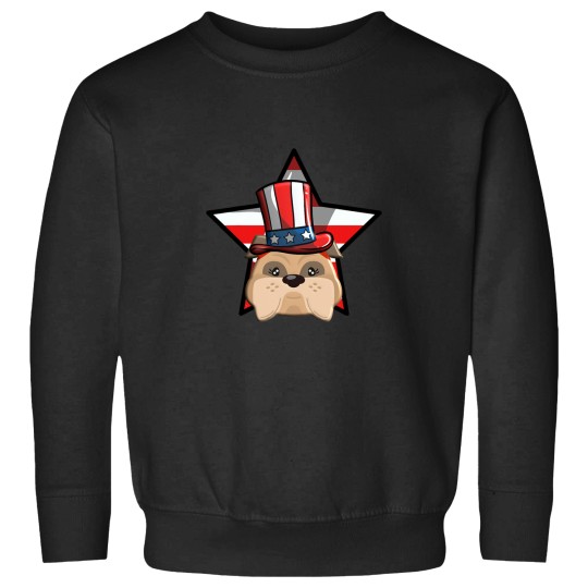 Discover Funny American Bulldog USA Flag Star 4th July Sweatshirts