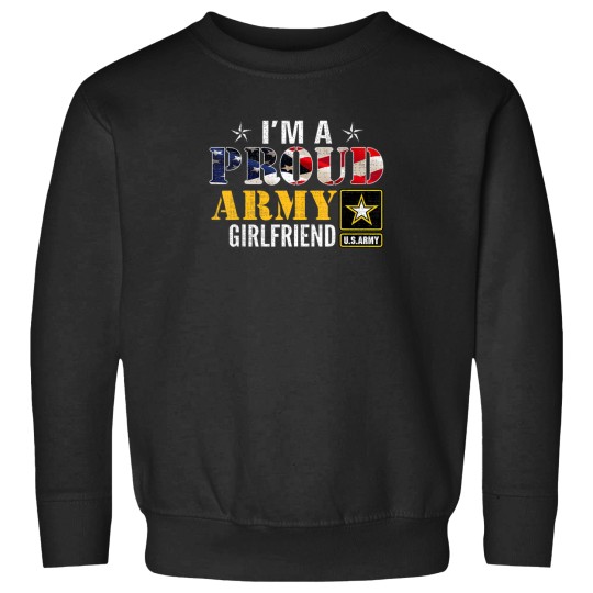 Discover I'M-A-Proud-Army-Girlfriend-American-Flag-Military-Veteran-T-Shirt Sweatshirts