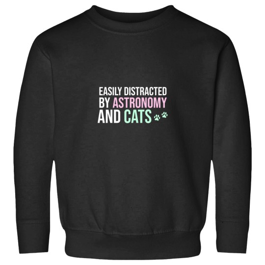 Discover Easily Distracted By Astronomy And Cats Sweatshirts
