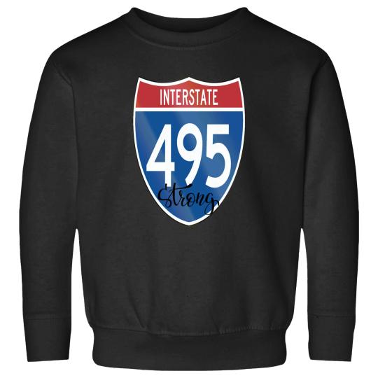 Discover 495 Sign Strong Long islands New York Interstate Long islands New York Raised Me Sweatshirts