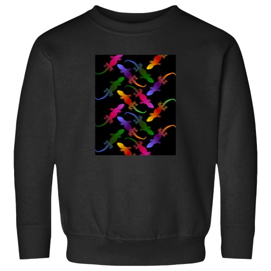 Discover Colorful Seamless Gecko Pattern Black Sweatshirts