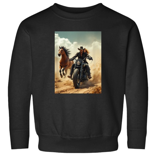 Discover Motorcycle Cowboy Spirit Riding Adventure Sweatshirts