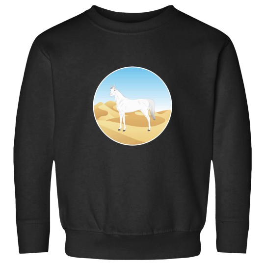 Discover Abbayan horse - white horse with landscape - oriental horse - Yemen horse breeds Sweatshirts