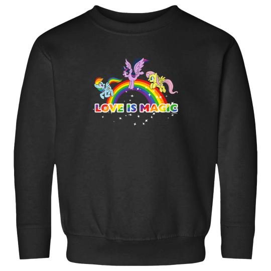 Discover womens my little pony friendship is magic love rainbow vneck Sweatshirts