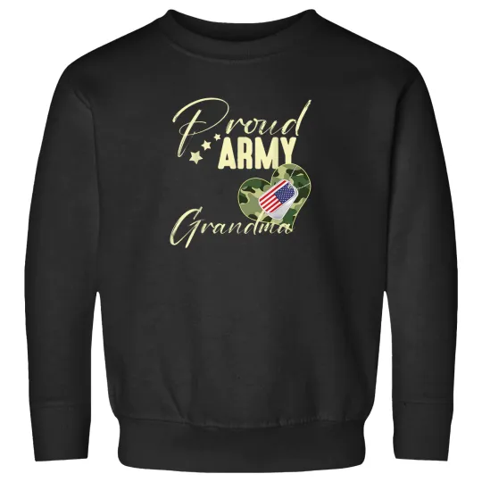 Discover Proud-Army-Grandma-Camouflage-Dog-Tag-Usa-American-Flag-T-Shirt Sweatshirts