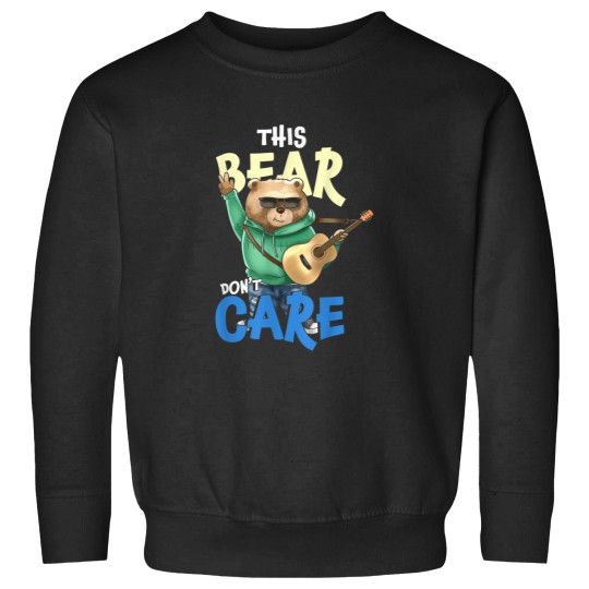Discover this bear dont care funny guitar player Sweatshirts