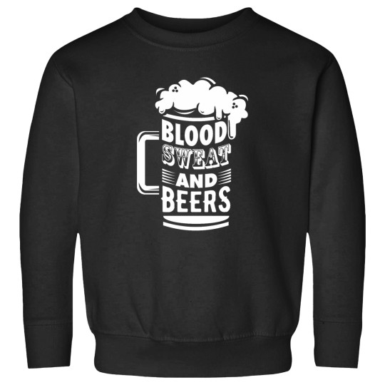 Discover Blood Sweat And Beers funnys St Patricks Day Pun Fitted Scoop Sweatshirts