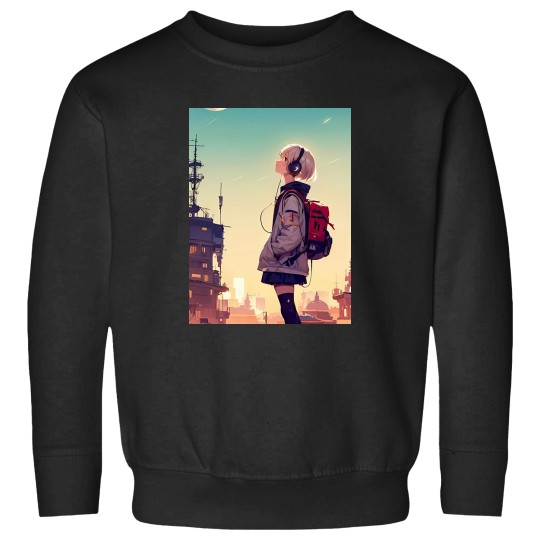 Discover Urban Anime Girl Modern Japanese Style Sweatshirts