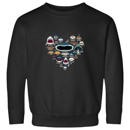 Discover Types Of Shark Identification Shark Faces Shark He Sweatshirts
