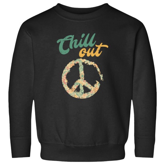 Discover Retro Vintage Chill Out Peace Sign Hippie Lover Sweatshirts