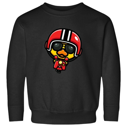Discover a duck riding a cute motorcycle.png Sweatshirts