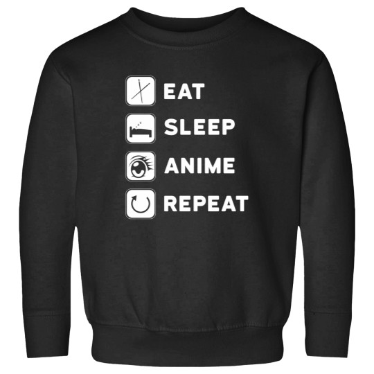Discover Anime Design - Eat Sleep Anime Repeat Sweatshirts