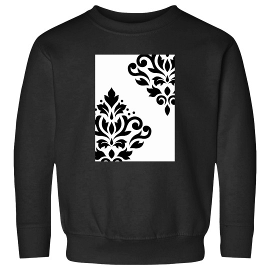 Discover Scroll-Damask-Art-I-Black-On-White T-Shirt Sweatshirts