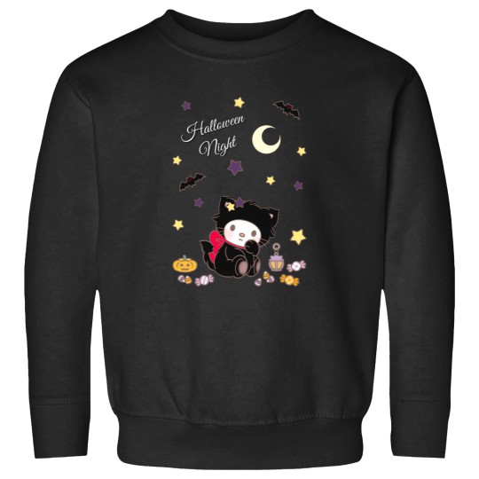 Discover Cute cat with Halloween night set 1 Sweatshirts