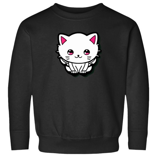 Discover Cute-White-Cat-Sparkling-Pink-Eyes-Active-T-Shirt Sweatshirts
