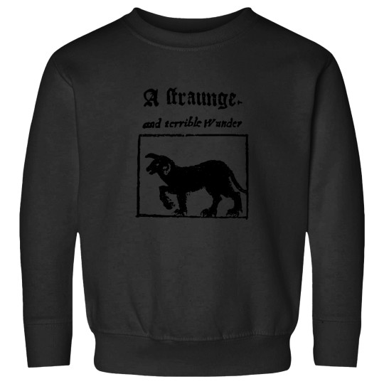 Discover 1057-Black-Shuck-A-Strange-And-Terrible-Wonder-Woodcut T-Shirt Sweatshirts