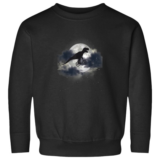 Discover Moon Clouds Dinosaur on Bike Cyclist Bicycle Rac Sweatshirts