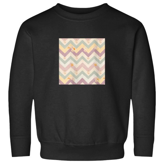 Discover Womens Delicate Floral Pattern with Zigzag Geome Sweatshirts