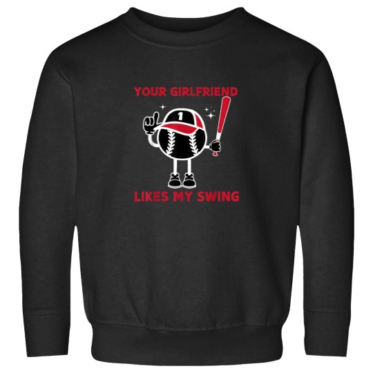 Discover Your Girlfriend Likes My Swing Youth kids baseba Sweatshirts
