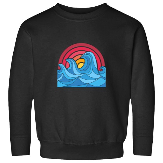 Discover 7300 Abstract Big Waves In The Sunset Active T-Shirt Sweatshirts