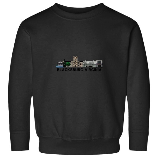 Discover Blacksburg Virginia Skyline Illustration Sweatshirts