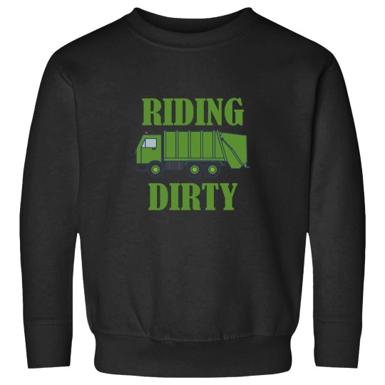 Discover Riding Dirty Garbage Day Gift Trash Truck Recycling Man Kids Active Sweatshirts