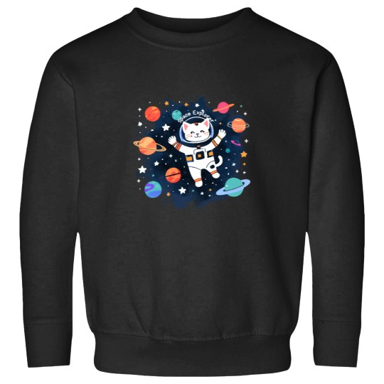 Discover Space Explorer Cat Brave Feline on a Cosmic Mission Sweatshirts